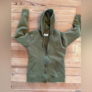 Pact Olive Green Zip Up Sweatshirt Hooded XS Women’s Organic Cotton